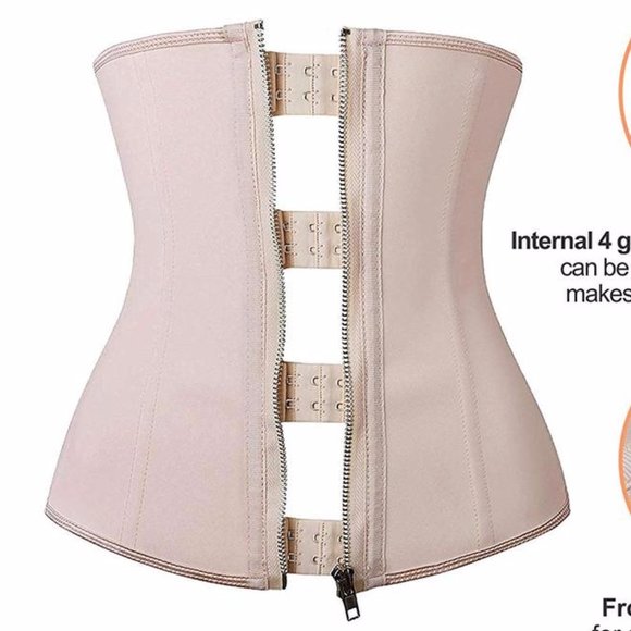 YIANNA Other - YIANNA ZIPPER & HOOK LATEX WAIST TRAINER CORSET - L